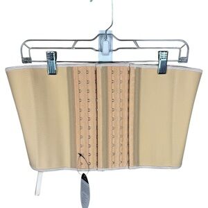 Atbuty Latex Waist Trainer Corset Beige Tummy Control Shapewear Size M